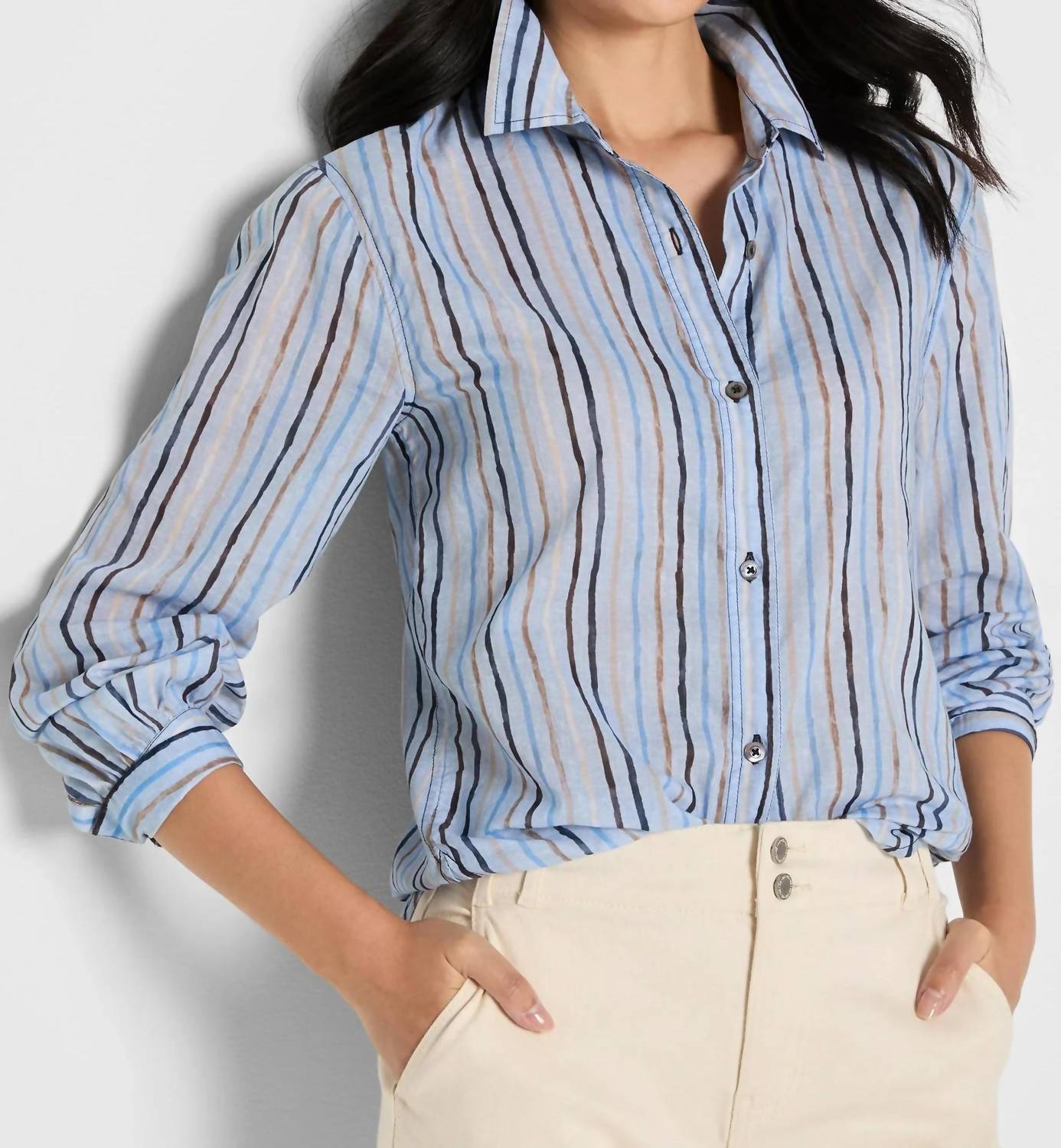 Nic + Zoe - Drifty Painted Stripe Shirt