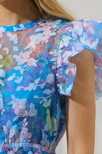 SUGARLIPS Eleni Dress in cobalt multi - women's dress - alternate view
