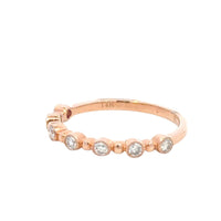 Aamiaa - 0.24 Carat Natural Diamond Bezel & Bar Band Ring - Size 6.5