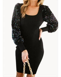 Vine & Love - Square Neck Line Bodycon Dress