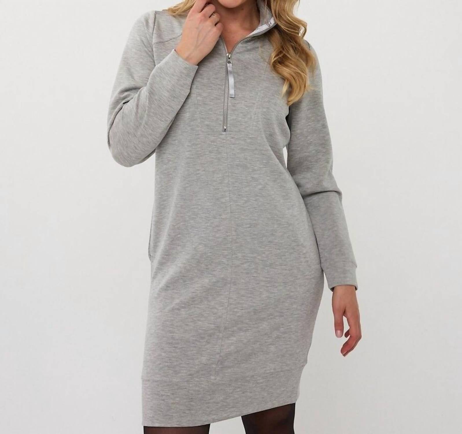 Esqualo - Long Sleeve Zipper Modal Dress