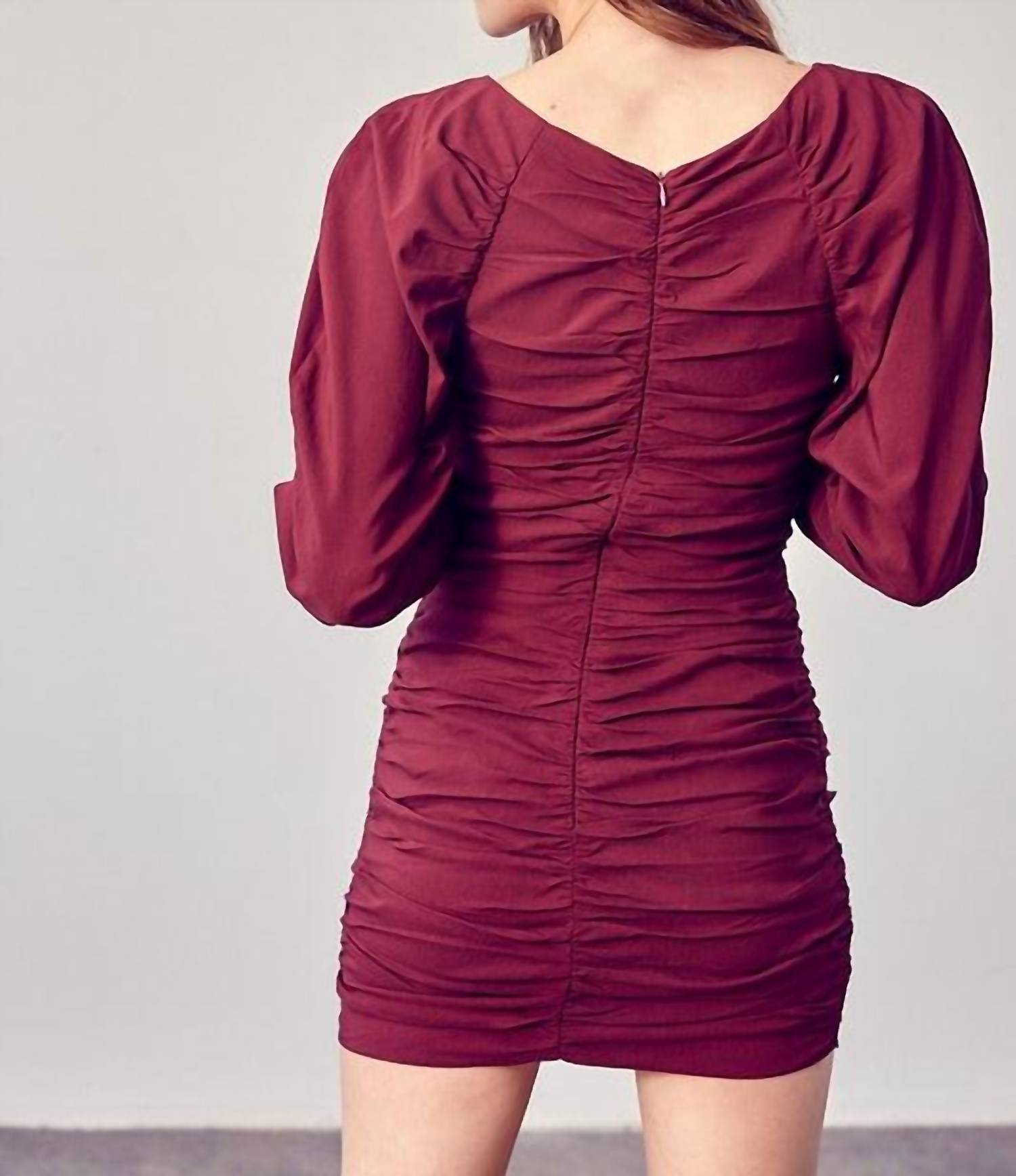 Do+Be - Ruched Long Sleeve Mini Dress