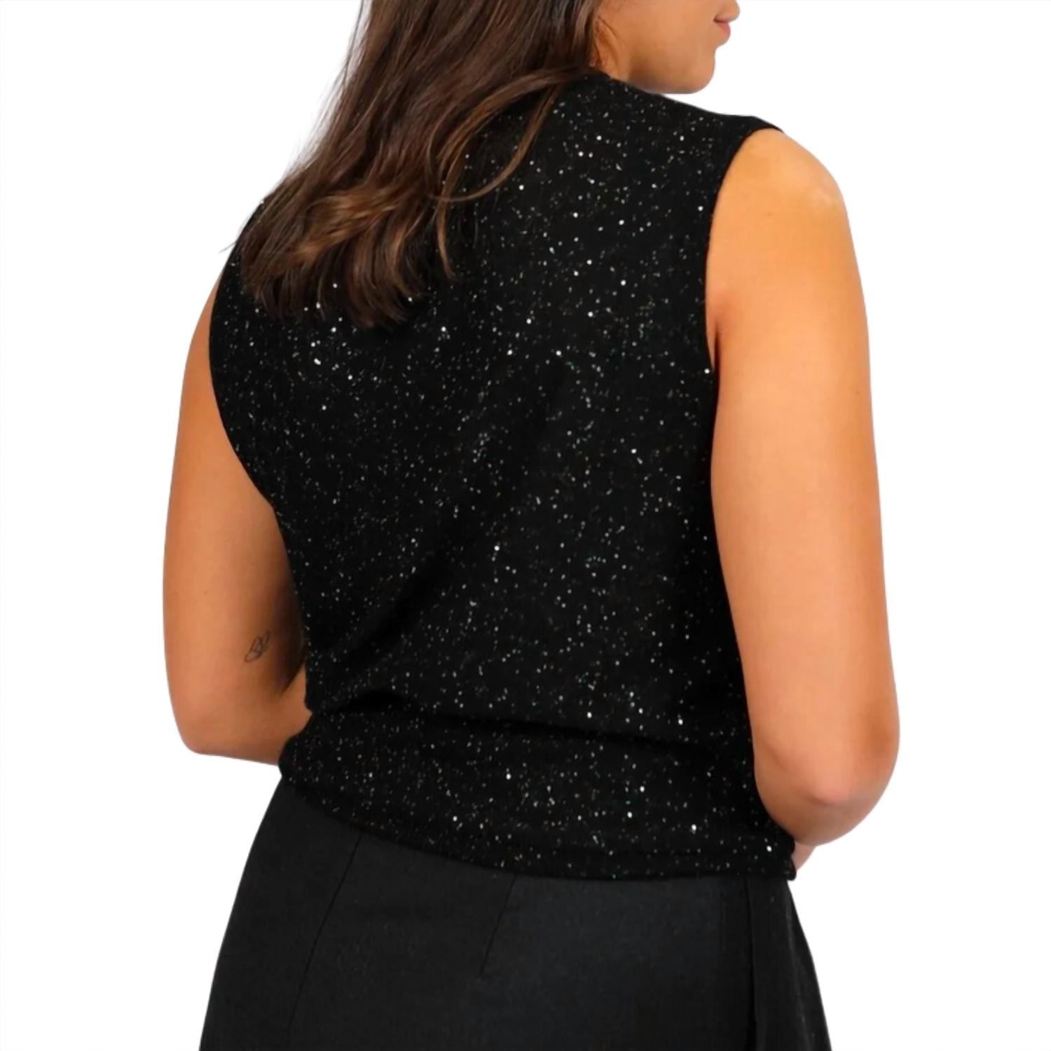 Autumn Cashmere Sequin Blouson Muscle Tee in cosmos - women's tank top - detail view