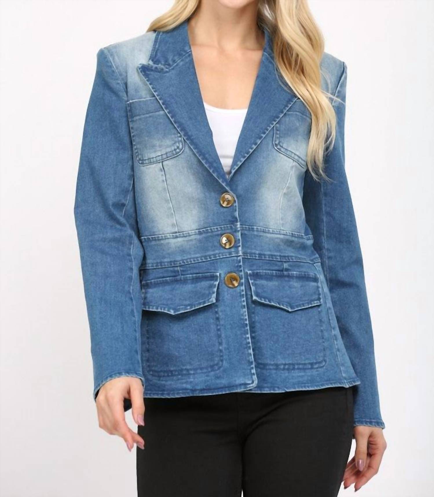 Fate - Washed Stretch Denim Blazer