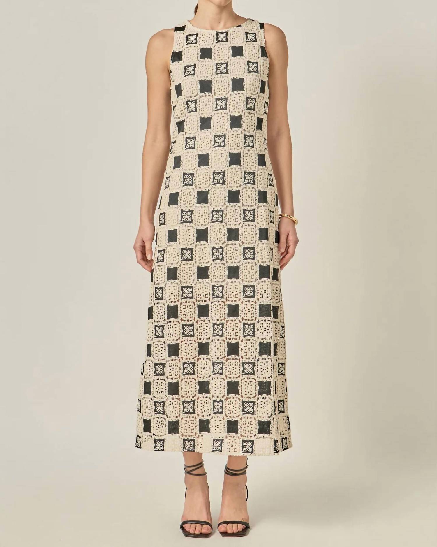 English Factory - Crochet Patchwork Sleeveless Dress
