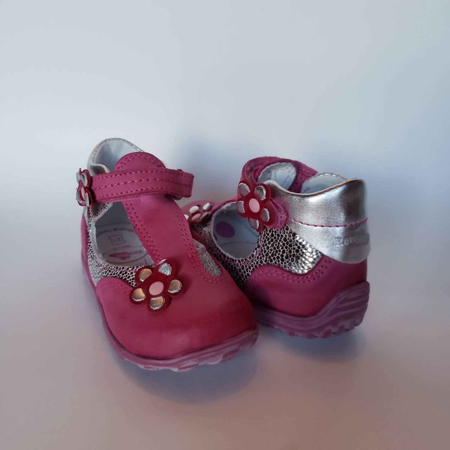 Renbut Shoes - Girl's Velcro T-strap Ankle-hi Cap-toe Shoes