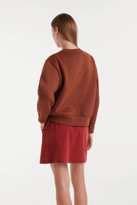 Compania Fantastica Lips Crew Sweatshirt in brown - women's top - detail view