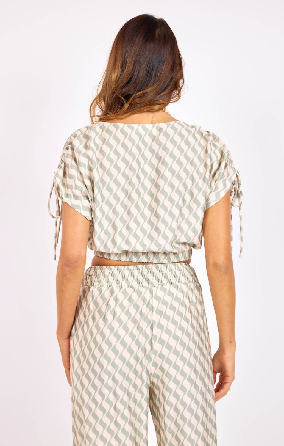 Sage The Label - Light A Spark Elastic Waist Crop Top