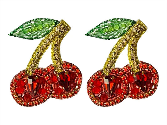 Golden Lily - Women's Cherry Earrings