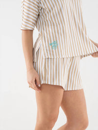 Emily Mccarthy - Stripe Pajama Short Set