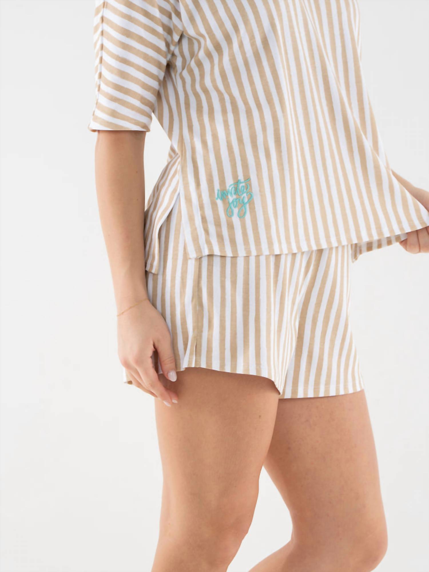 Emily Mccarthy - Stripe Pajama Short Set