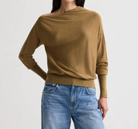 TWP Cold Shoulder Asymmetric Sweater in ermine - women's sweater