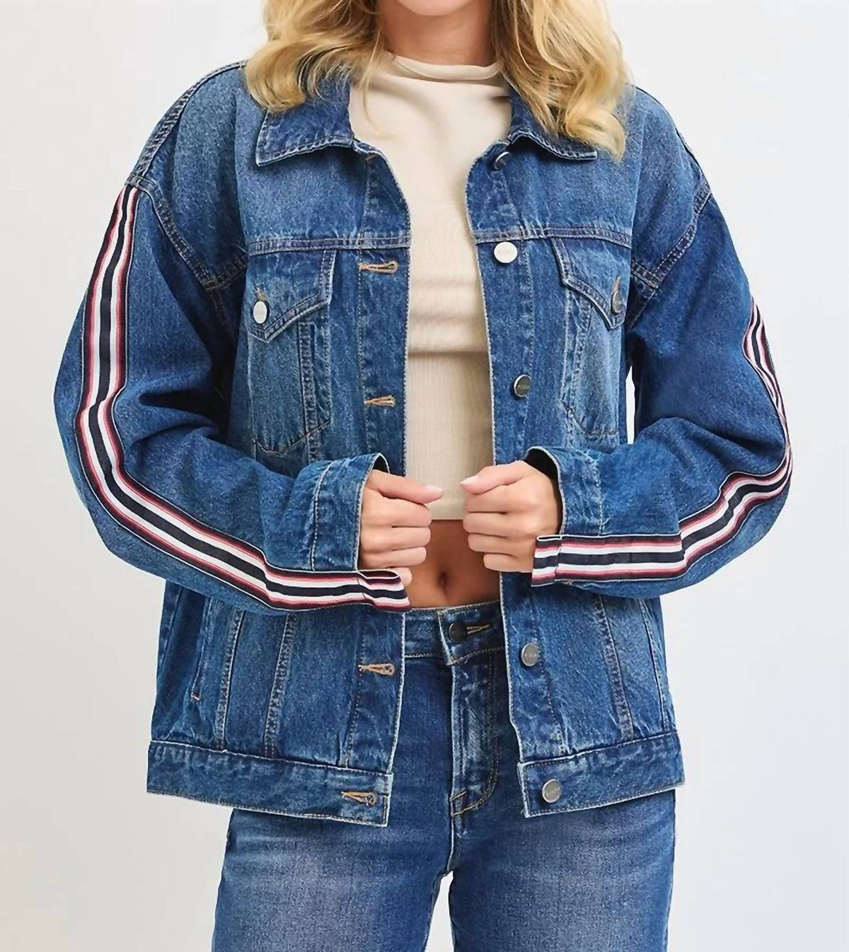 Risen - Oversized Side Strap Denim Jacket