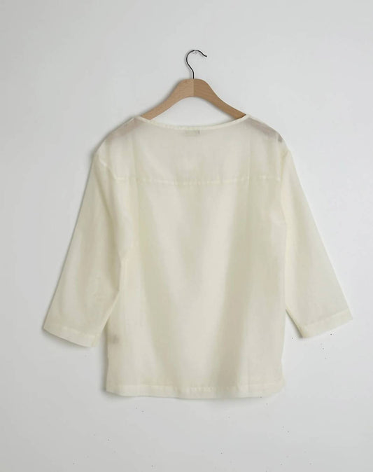 Donni. - Women's Silk Cotton Sheer Boatneck Top
