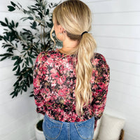 Mystree - Feels So Connected Sheer Long Sleeve Floral Top