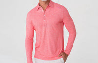 Criquet Long Sleeve Range Polo in ruby red - men's shirt