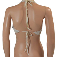DREAMWEAVER HALTER TIE STRAP CROCHET BIKINI TOP