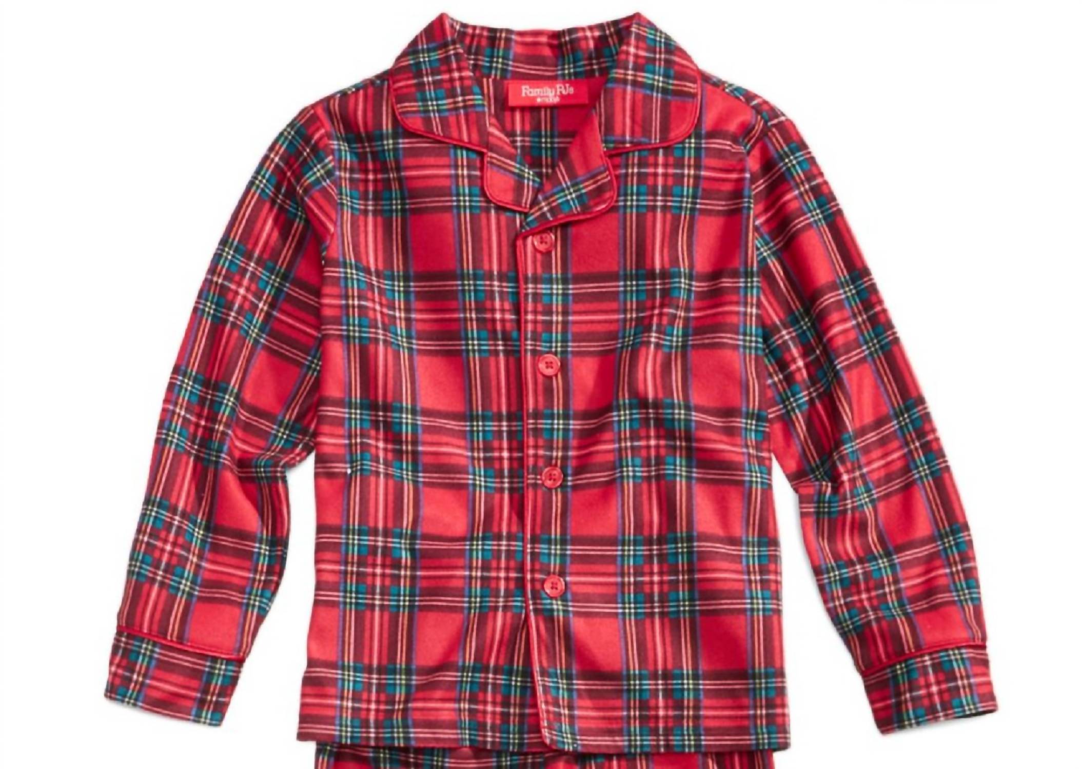Family Pjs - Big Kids Boys Brinkley Plaid Pajama Top Only, 1-piece
