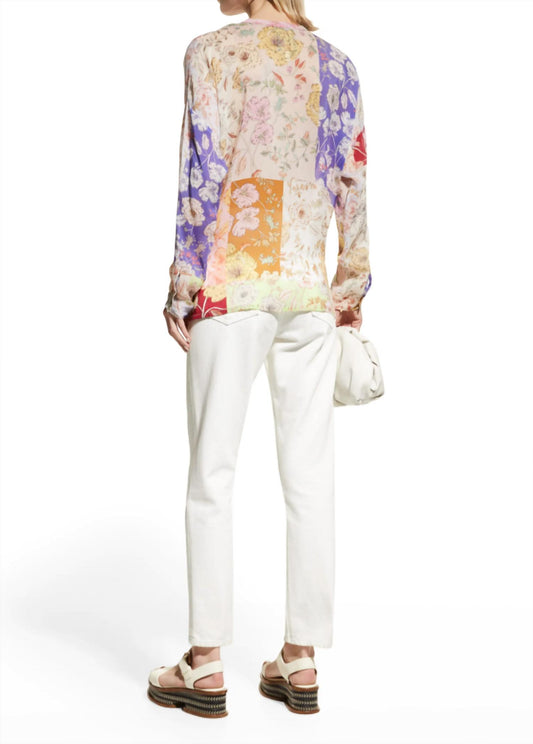 Johnny Was - Cosmo Lauren Floral-Print Patchwork Blouse