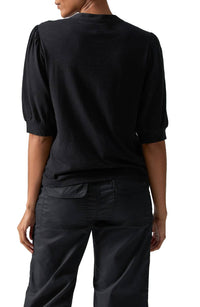 Sanctuary Mixed Media Top in night view - women's shirt - detail view