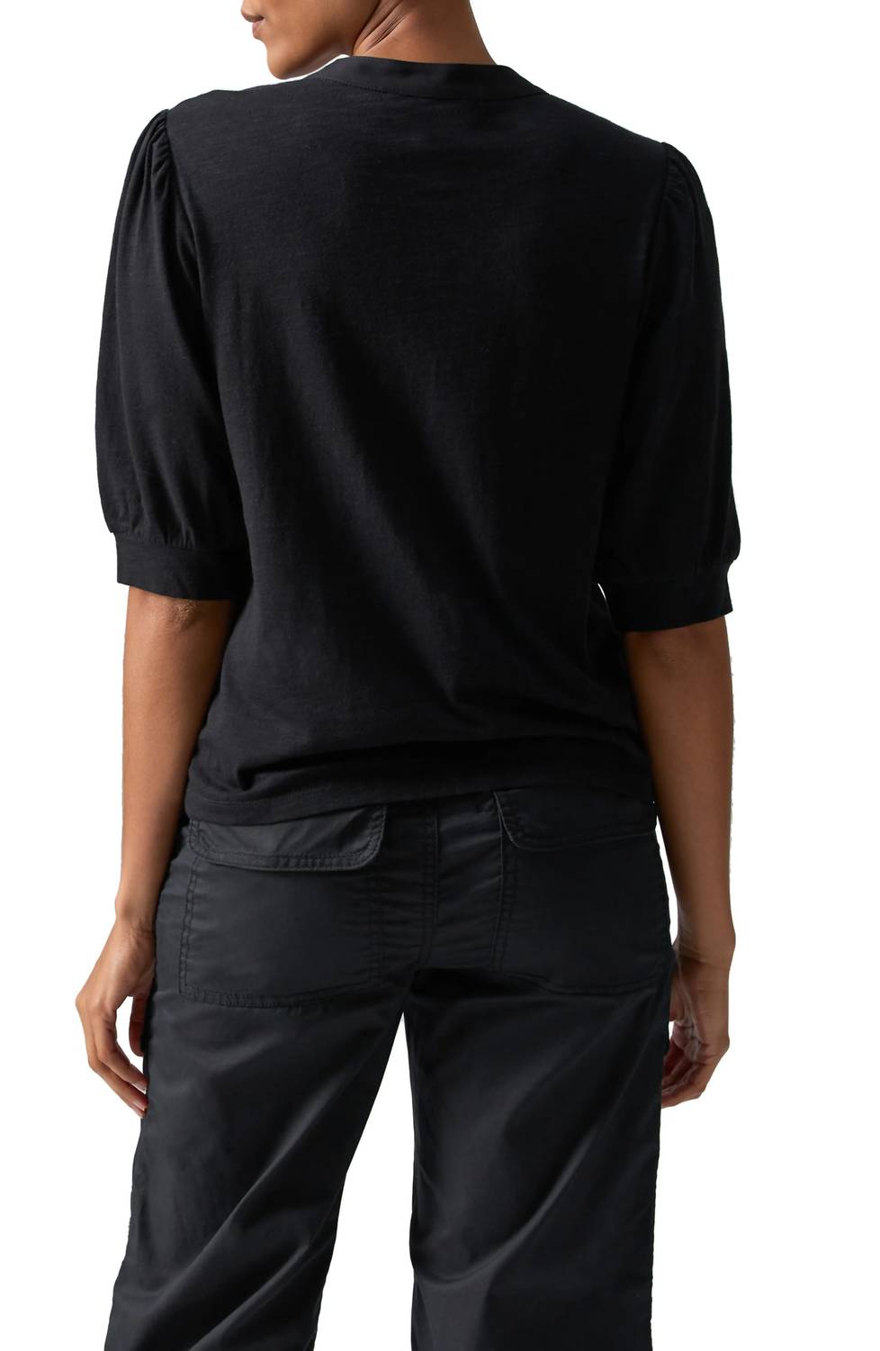 Sanctuary Mixed Media Top in night view - women's shirt - detail view