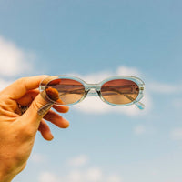 Sunski Women's Bianca Oval Sunglasses in grass terra fade - women's accessory - view 5