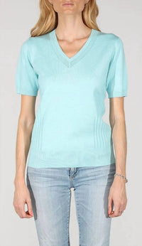 Metric Knits - Short Sleeve V Neck Top