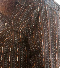 Justin Pearl Snap Long Sleeve Button Down Shirt in serapa stripe - men's shirt - detail view