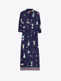 Vilagallo - Golf Print Shirt Midi Dress