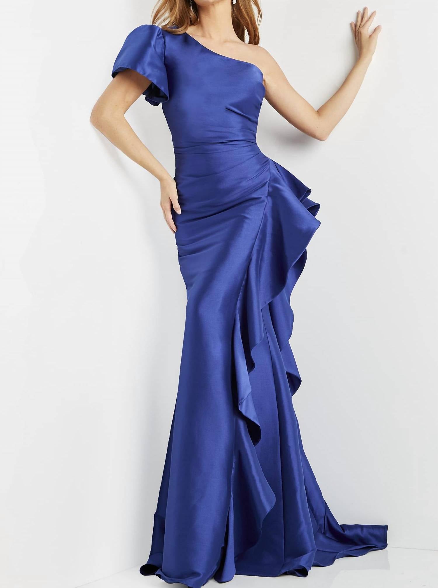 Jovani - Asymmetric One-Shoulder Dress
