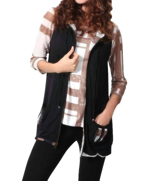 On the Grid Hooded Vest