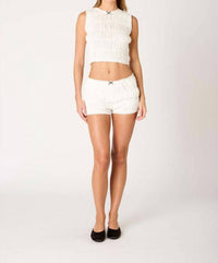NIA Storm Eyelet Top in white - women's shirt
