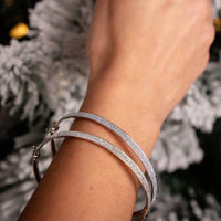 Gold & Honey - Women's Glitter Hinged Bangle Bracelets