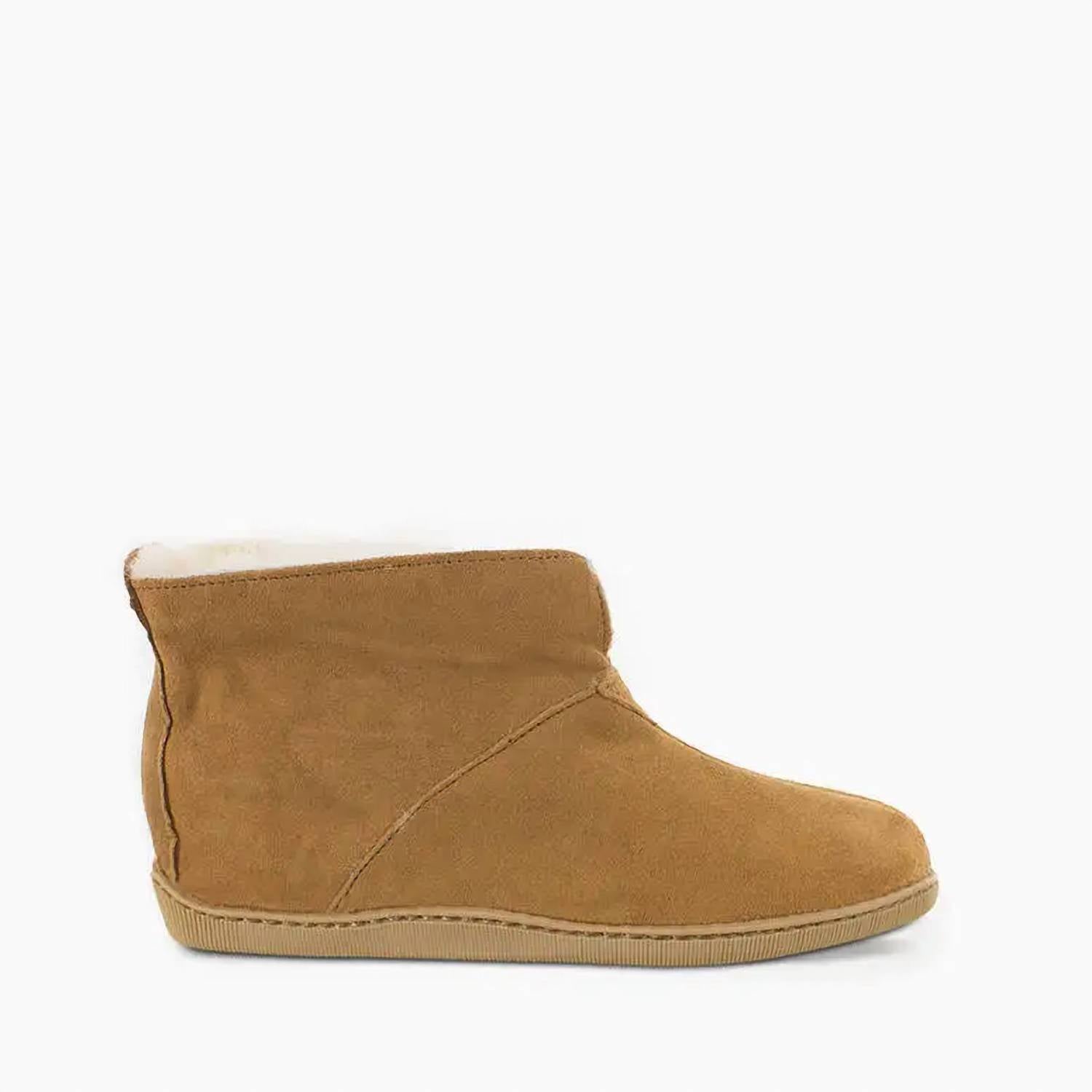 MINNETONKA Men's Sheepskin Ankle Boots in golden tan - men's boots - alternate view