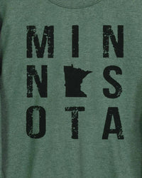 Fuzzy Loon Designs Unisex - Minnesota Square Comfy Crewneck Sweatshirt in green - men's sweater - detail view