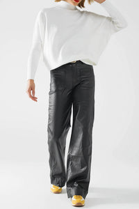 Q2 - Faux Leather Wide Leg Pants