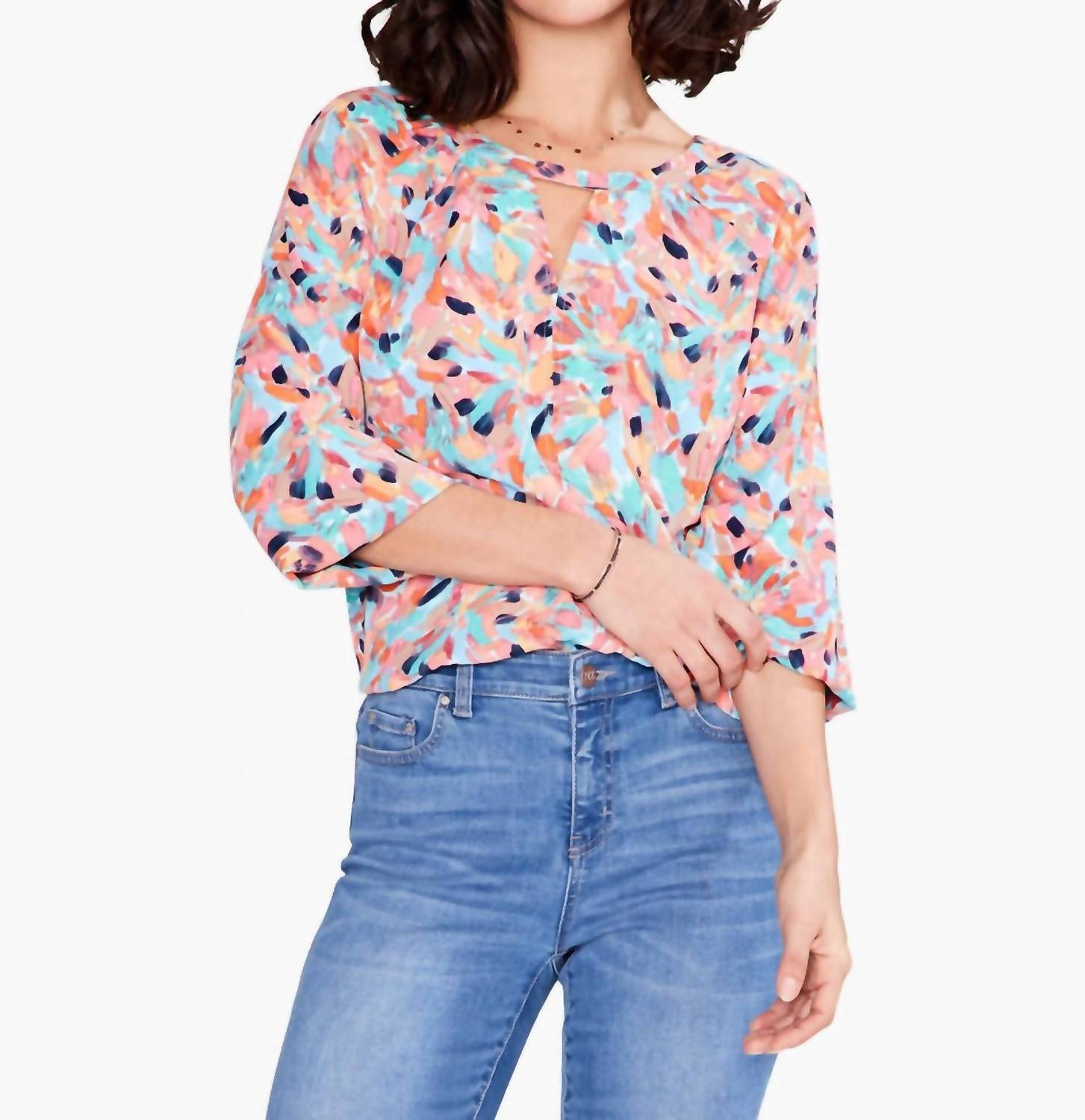 Nic + Zoe - Posey Punchy Petals Blouse