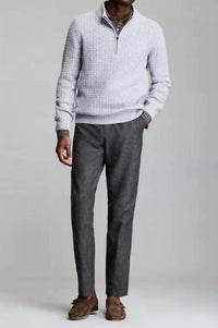 Billy Reid - Basketweave Half Zip Sweater Top