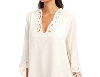 Karen Kane - Bracelet Sleeve Embroidered Asymmetric Top