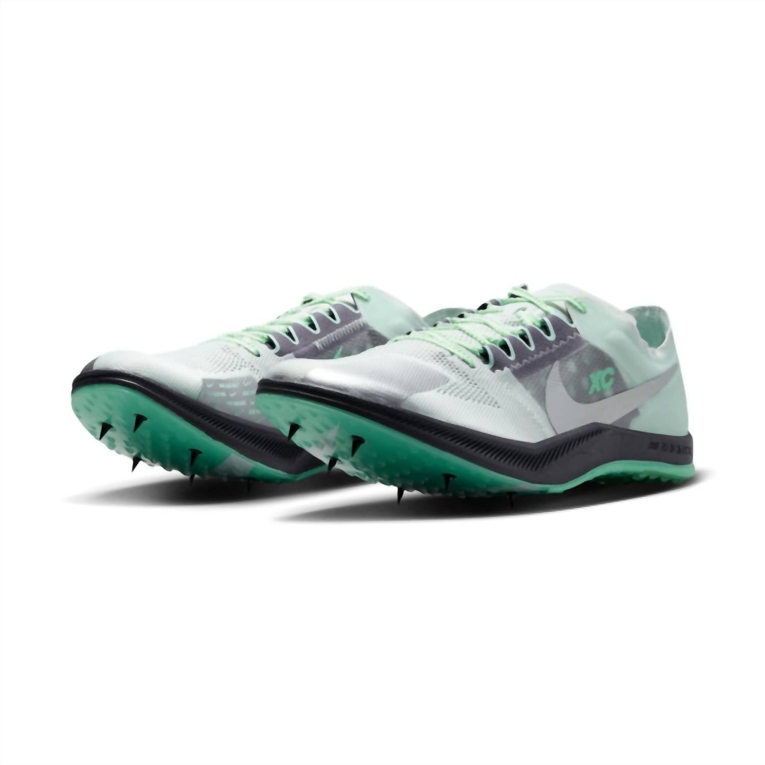 NIKE Men's Dragonfly Xc Racing Shoe in barely green metallic silver green glow - men's shoe - detail view