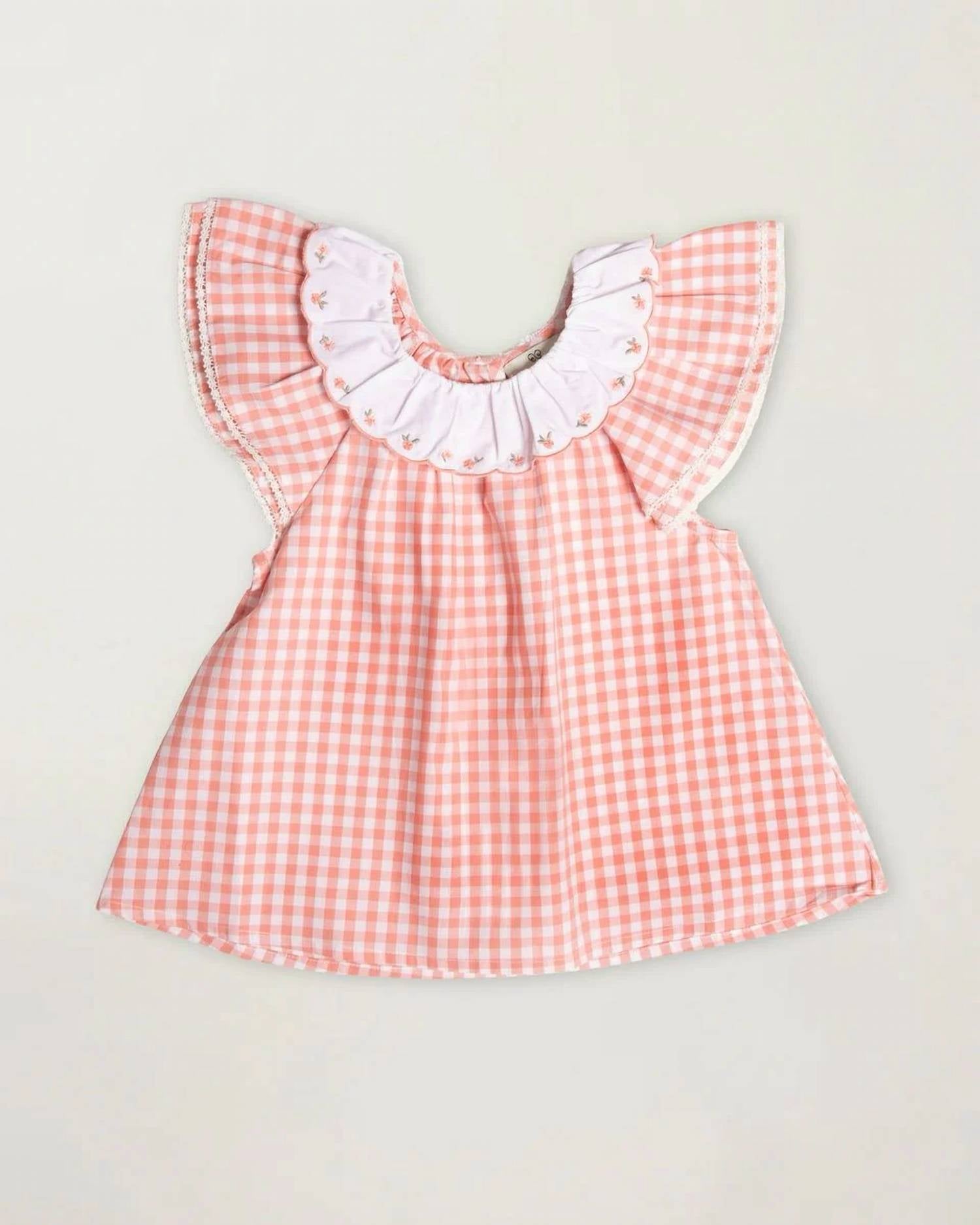 Early Sunday - Girls' Lola Gingham Ruffle Sleeves Blouse