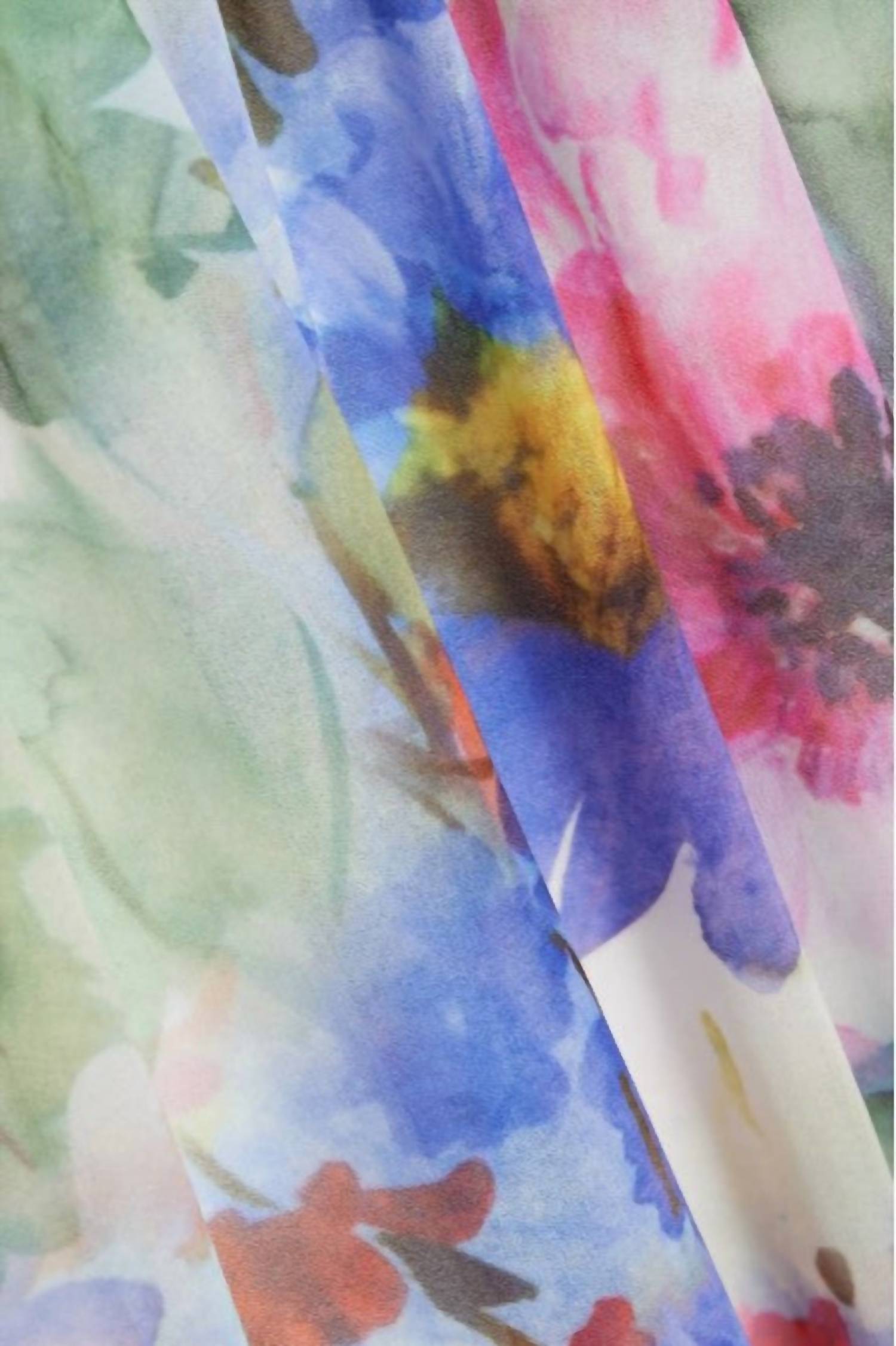 Badgley Mischka - Gathered Floral-print Chiffon Midi Dress