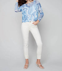 Charlie B - Mesh Crinkle Top