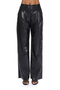 Lucy Paris - Josie Pleated Faux Leather Pant