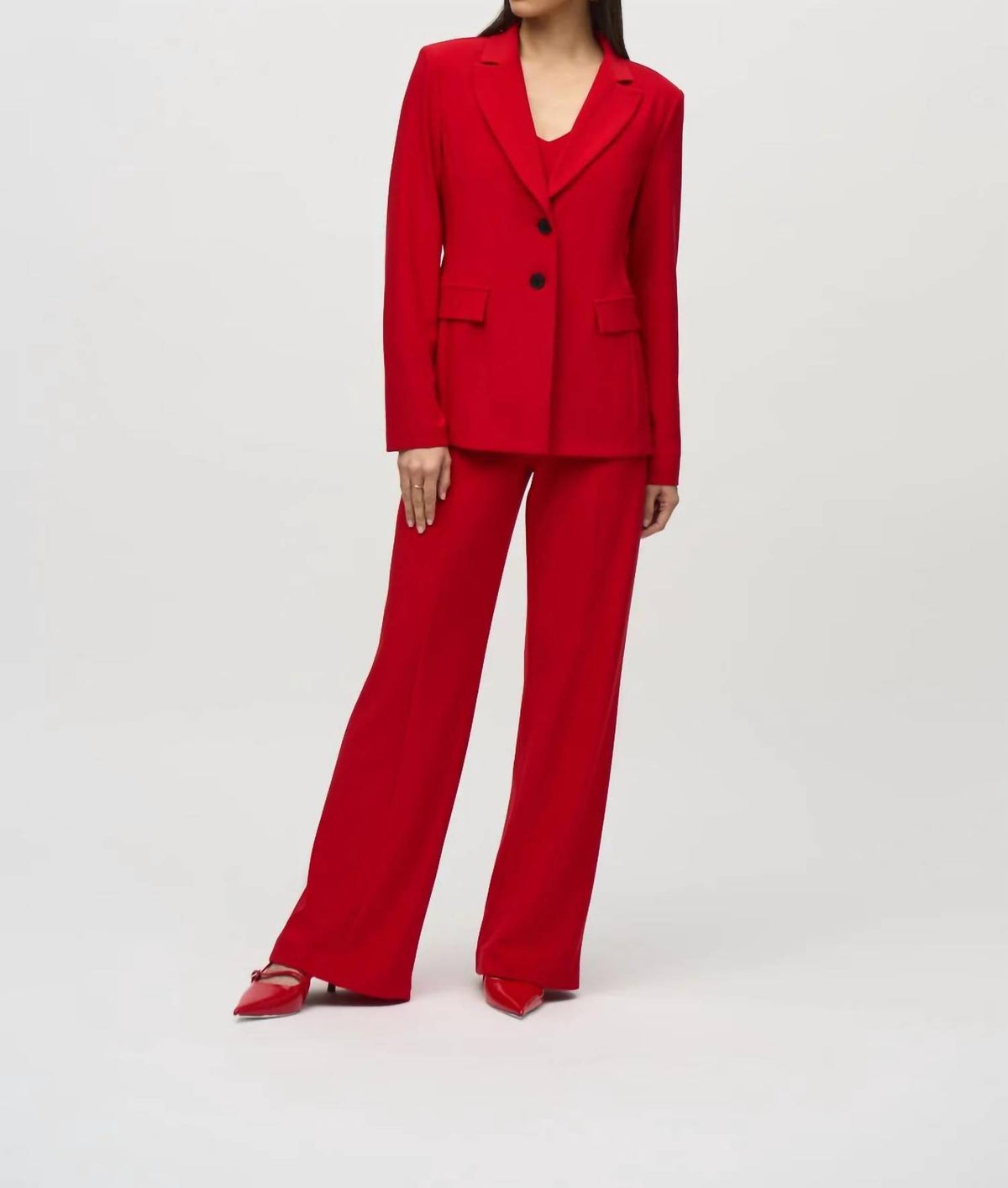 Joseph Ribkoff - Fitted Blazer And Pant Suit Set