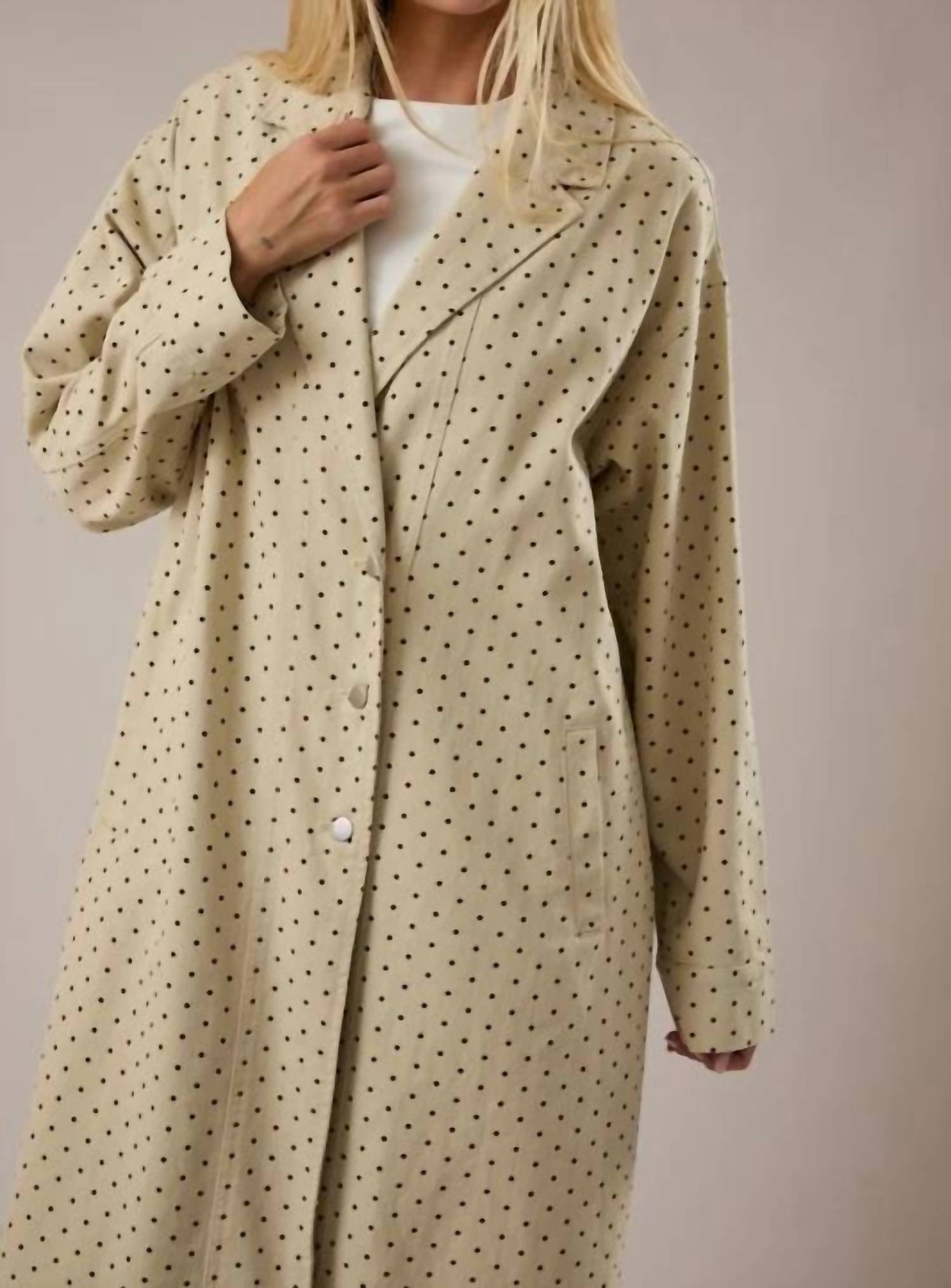 Le Lis - City Girl Polka Dot Trench Coat
