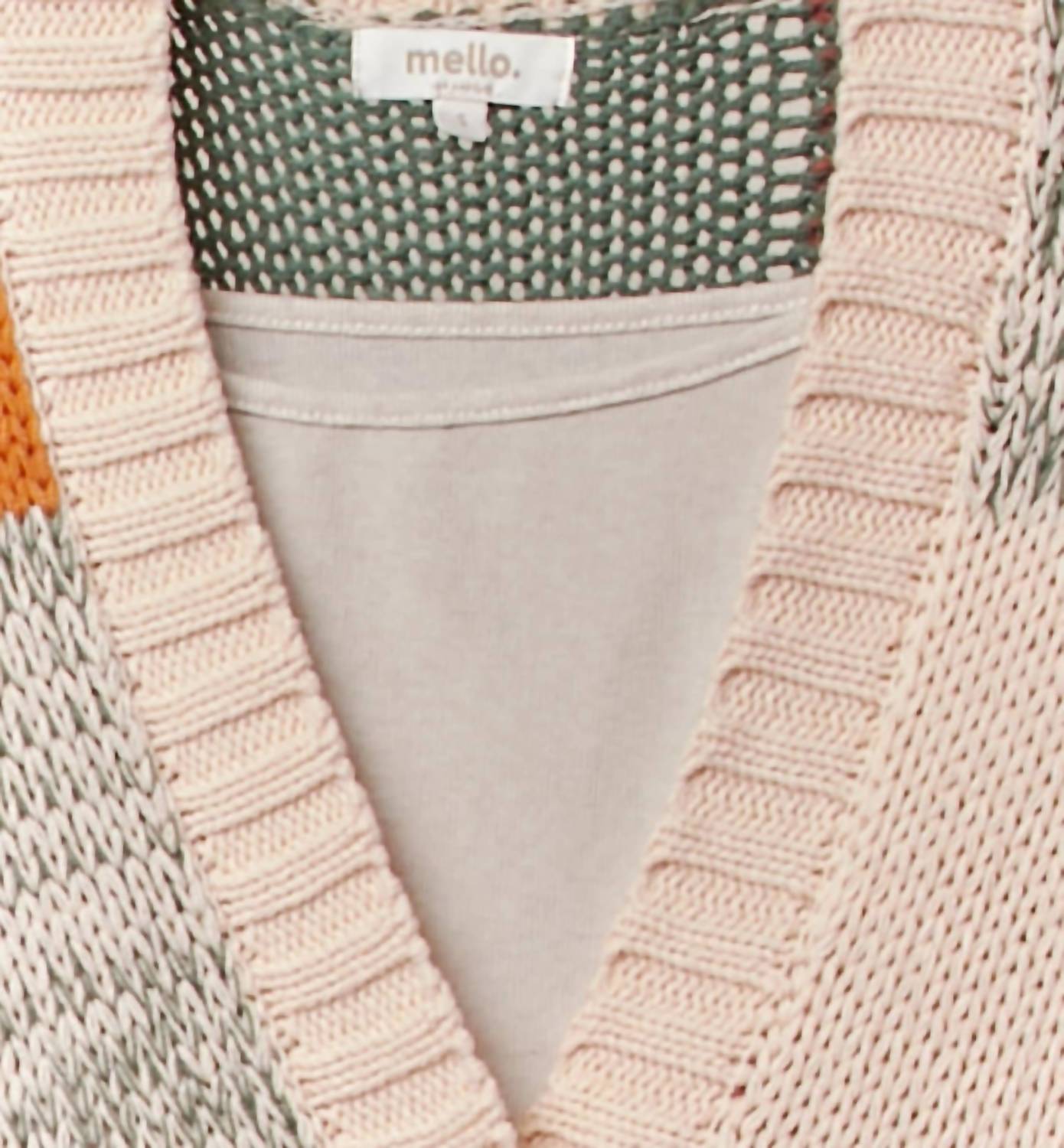 Mello - Women's Color Block Crochet V Neck Cardigan