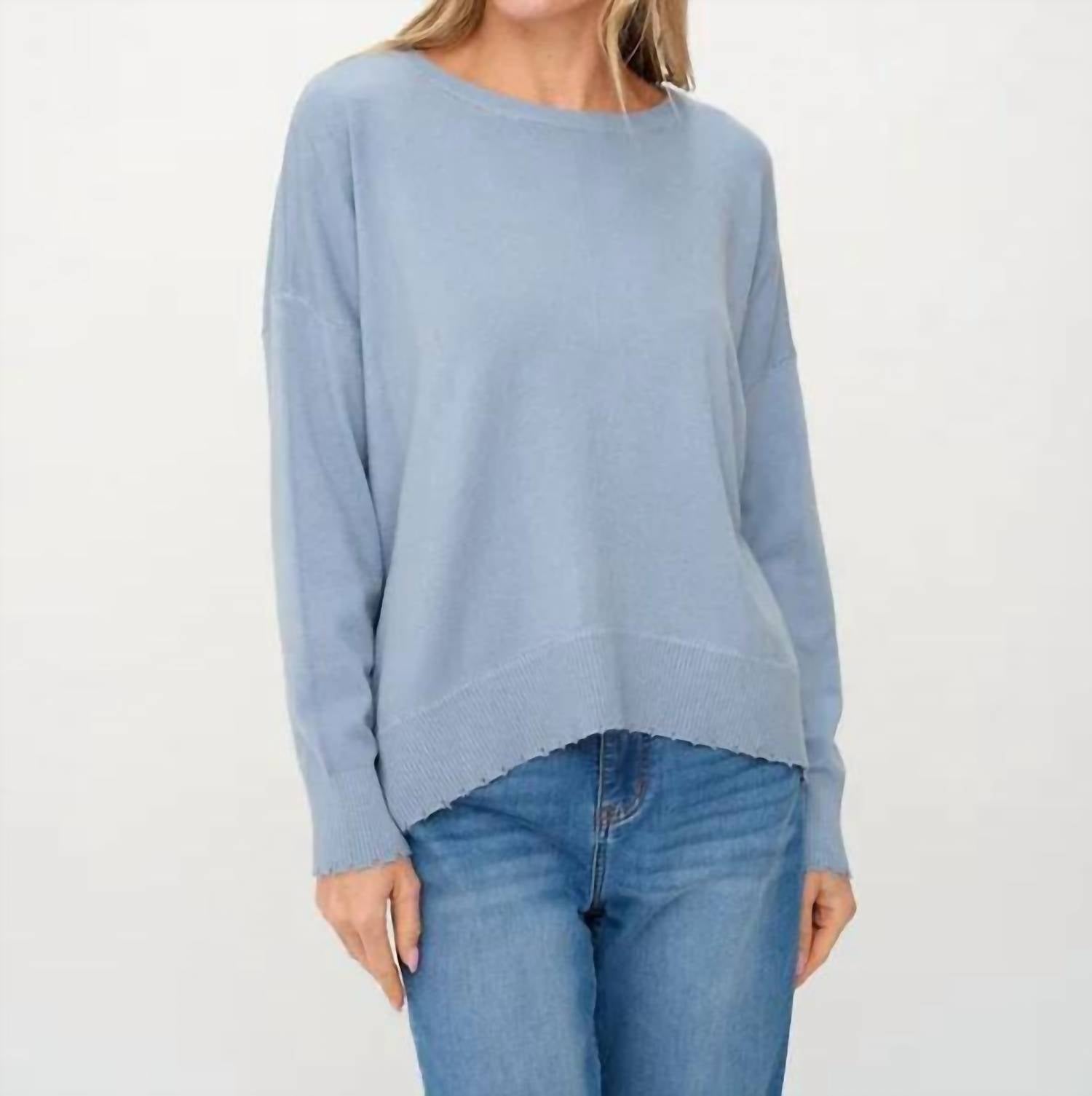 Six/Fifty - Angii Frayed Crew Sweater