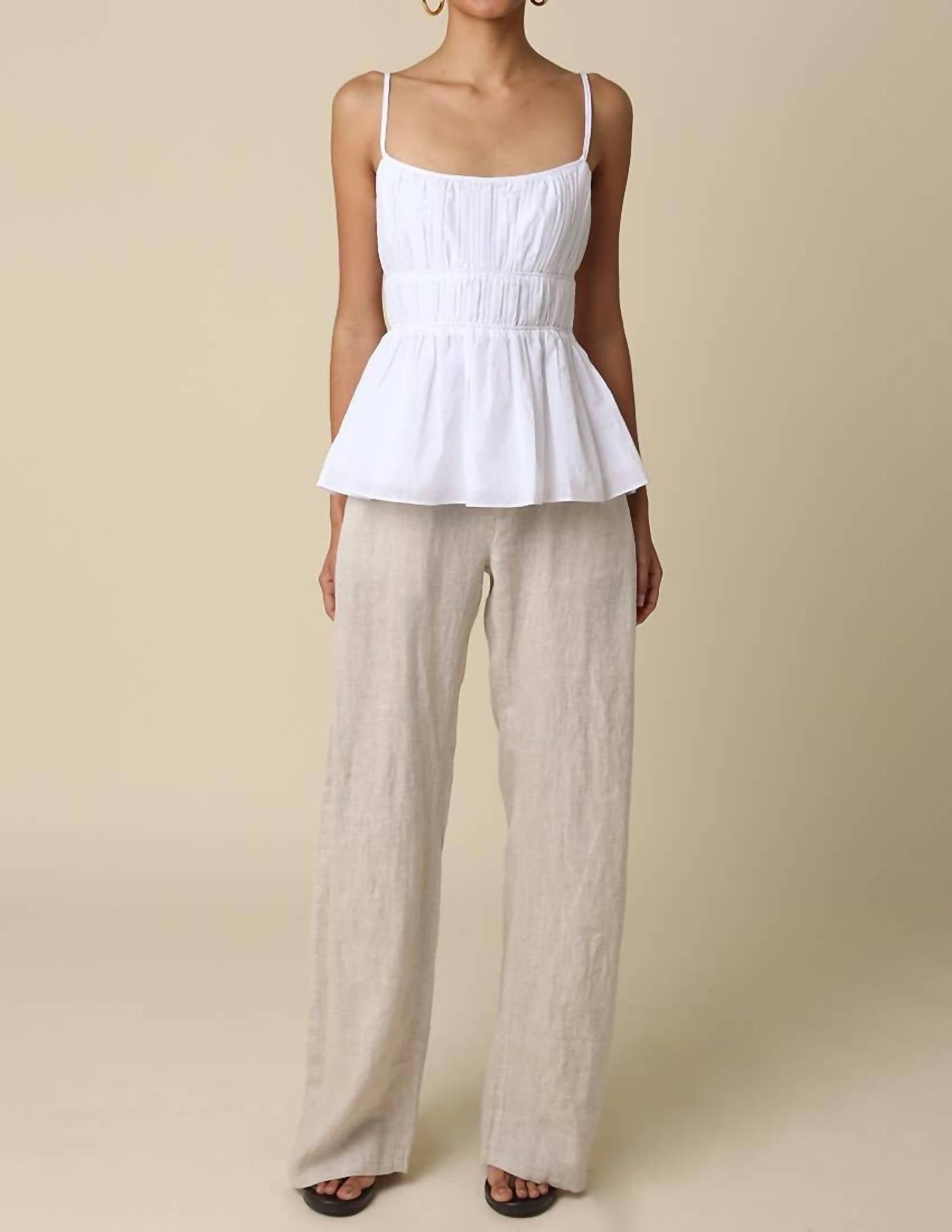 Olivaceous - Carina Taupe Linen Pant
