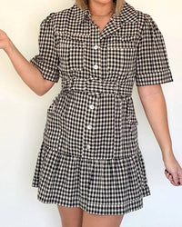 Olivaceous - Check Yes Mini Dress